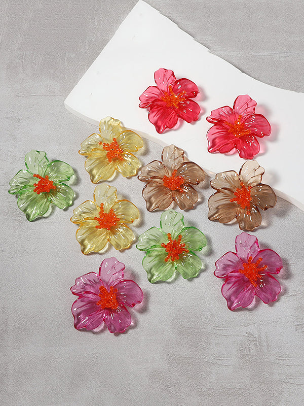 Flower Shape Slightly Sheer Earrings Accessories - Image 2