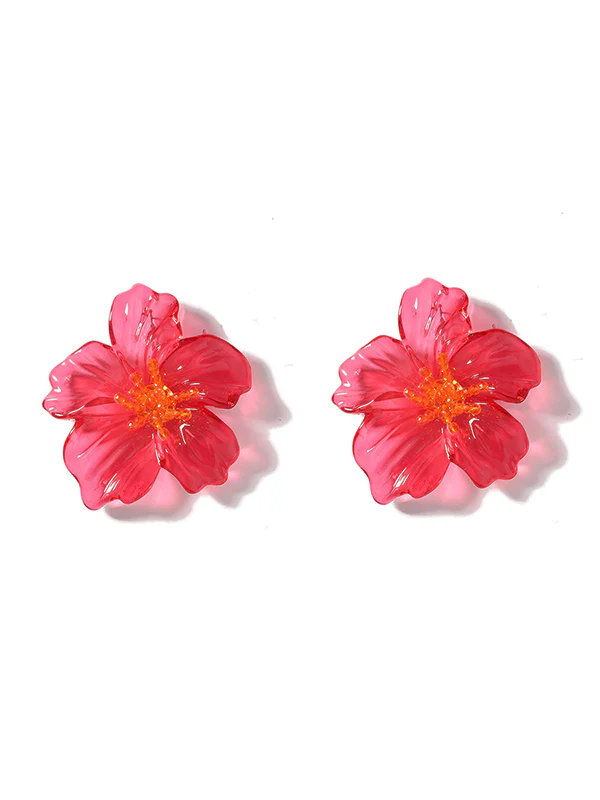 Flower Shape Slightly Sheer Earrings Accessories - Image 4