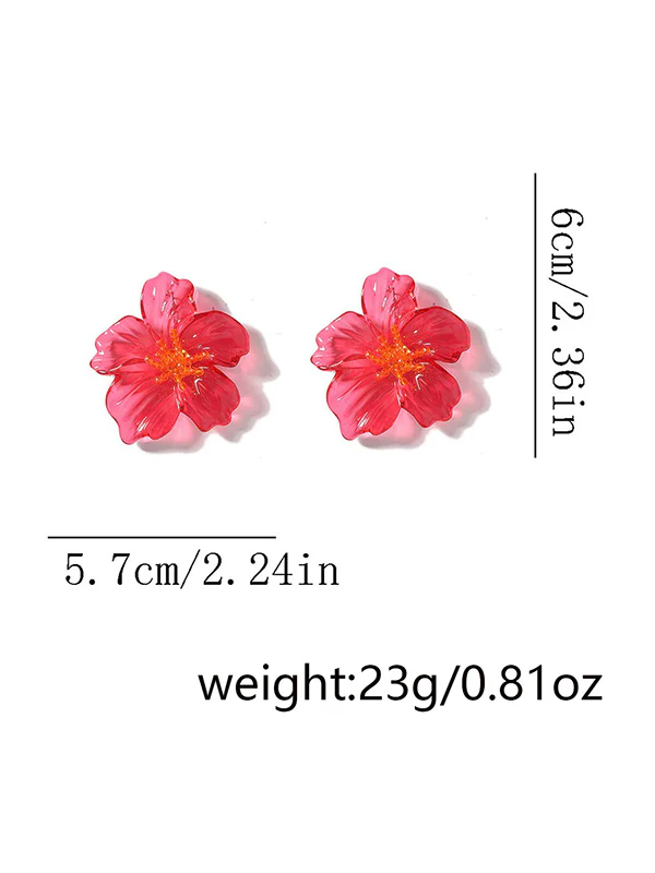 Flower Shape Slightly Sheer Earrings Accessories - Image 5