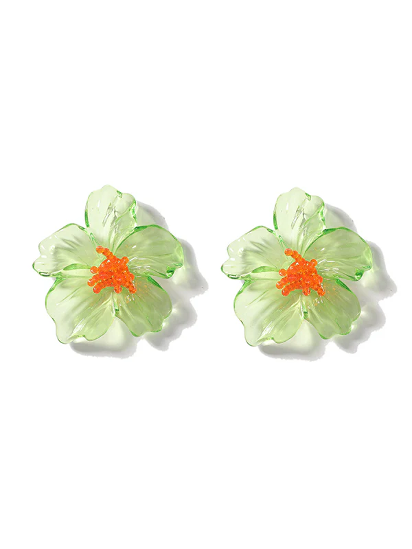 Flower Shape Slightly Sheer Earrings Accessories - Image 9