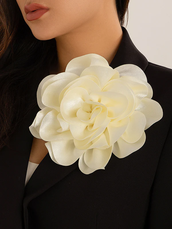 Flower Shape Solid Color Brooch Accessories - Image 14