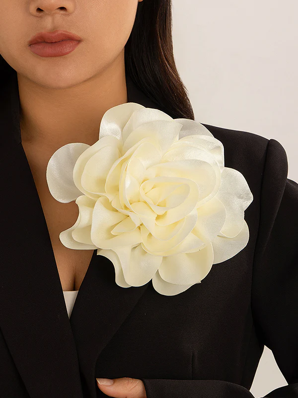 Flower Shape Solid Color Brooch Accessories - Image 15