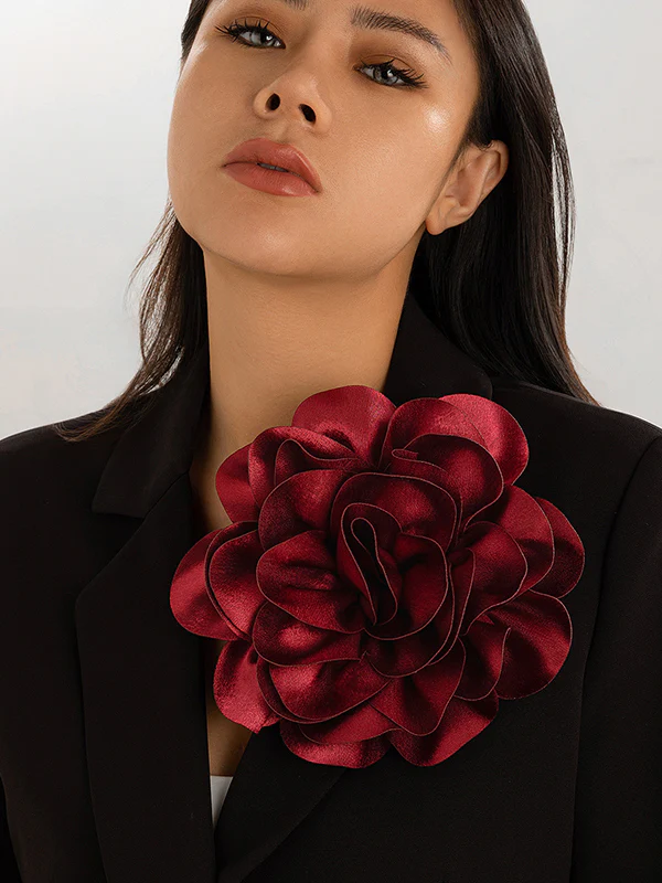 Flower Shape Solid Color Brooch Accessories - Image 17