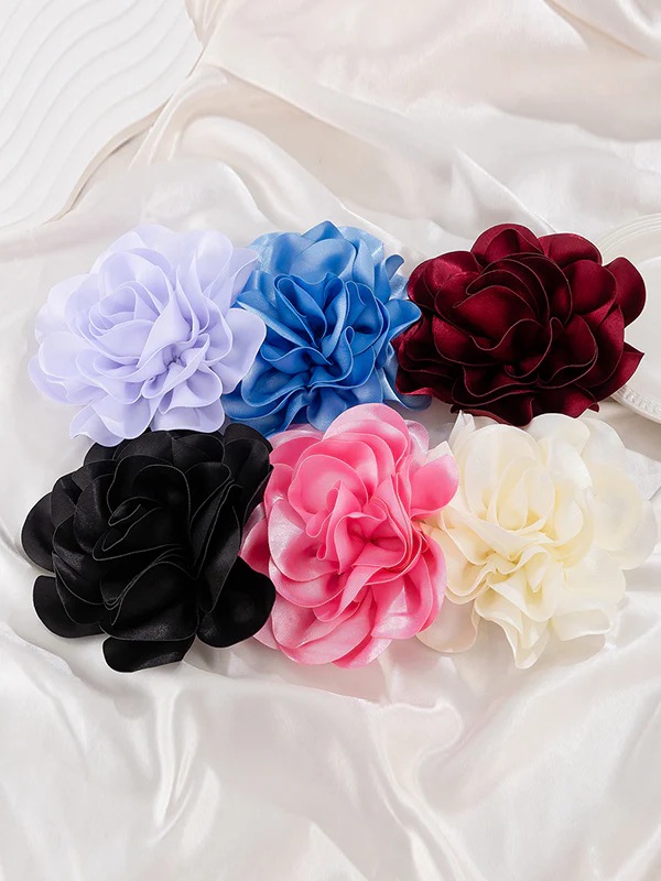 Flower Shape Solid Color Brooch Accessories - Image 2