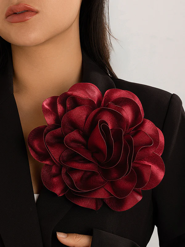Flower Shape Solid Color Brooch Accessories - Image 3