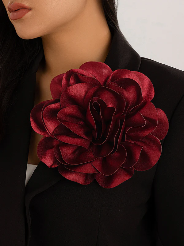 Flower Shape Solid Color Brooch Accessories - Image 4