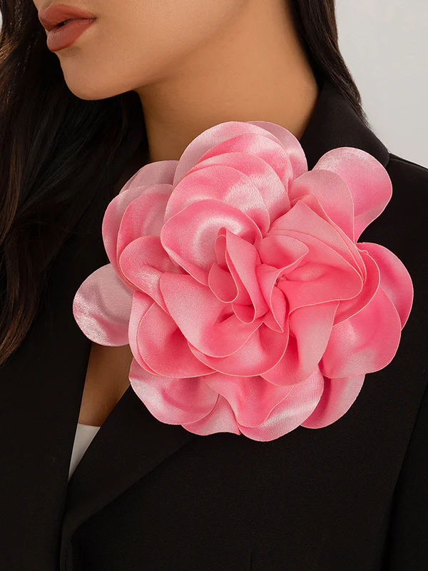 Flower Shape Solid Color Brooch Accessories - Image 5