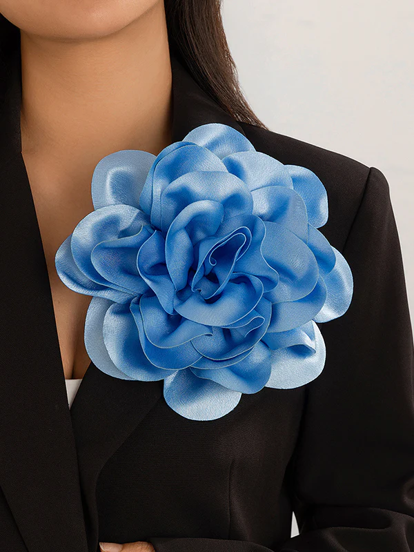 Flower Shape Solid Color Brooch Accessories - Image 6