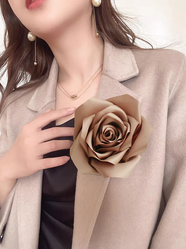 Flower Shape Solid Color Brooch Accessories - Image 2