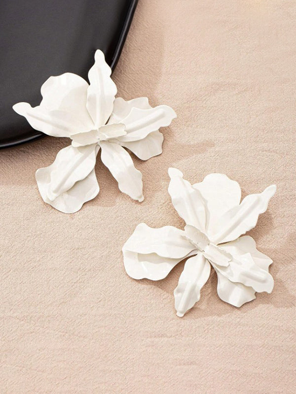 Flower Shape Solid Color Earrings Accessories - Image 13