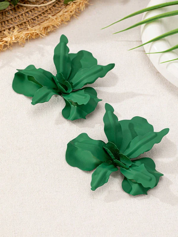 Flower Shape Solid Color Earrings Accessories - Image 14