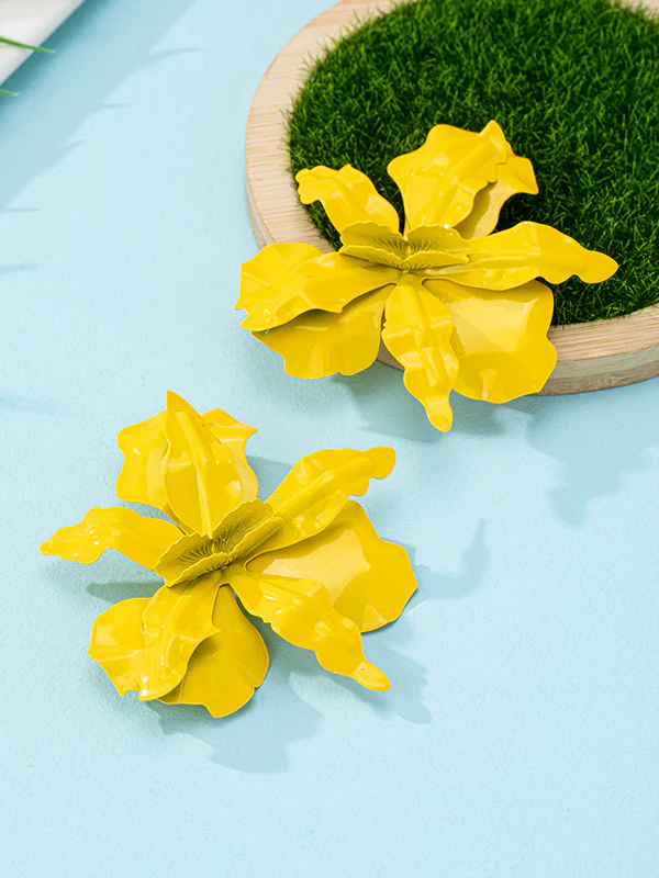 Flower Shape Solid Color Earrings Accessories - Image 15