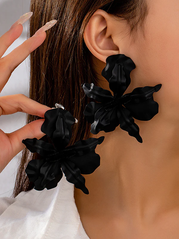 Flower Shape Solid Color Earrings Accessories - Image 8