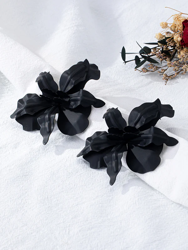 Flower Shape Solid Color Earrings Accessories - Image 9