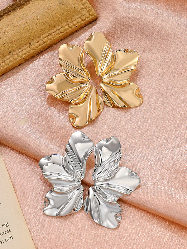 Flower Shape Solid Color Earrings Accessories - Image 2