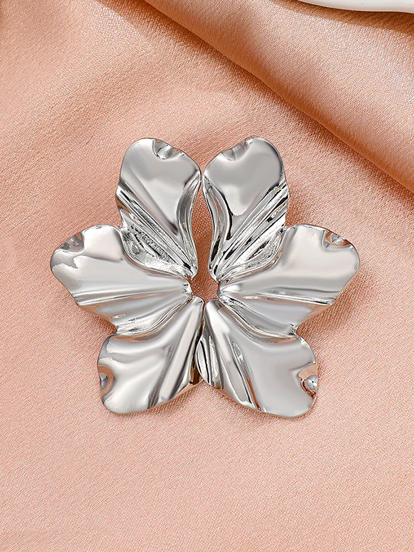 Flower Shape Solid Color Earrings Accessories - Image 5