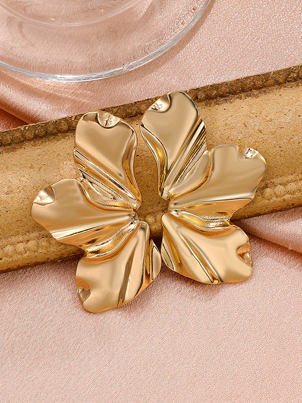 Flower Shape Solid Color Earrings Accessories - Image 6