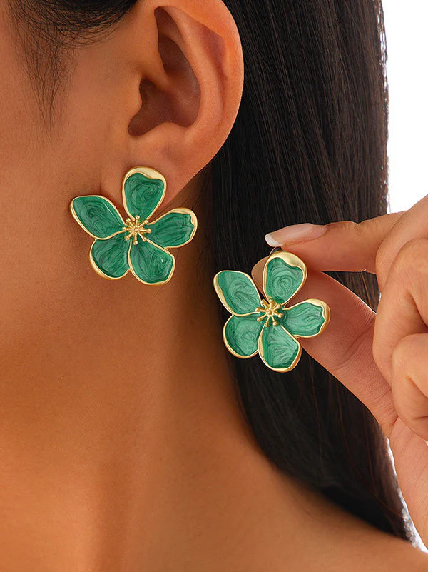 Flower Shape Tasseled Drop Earrings - Image 5