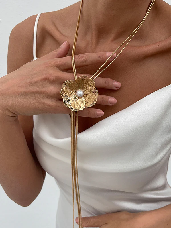 Flower Shape Tasseled Necklaces Accessories - Image 4