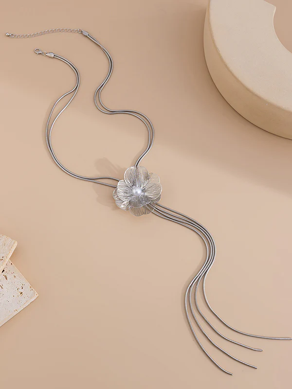 Flower Shape Tasseled Necklaces Accessories - Image 7