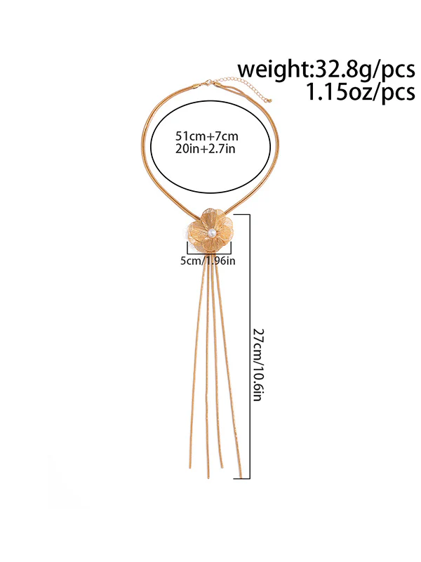 Flower Shape Tasseled Necklaces Accessories - Image 9