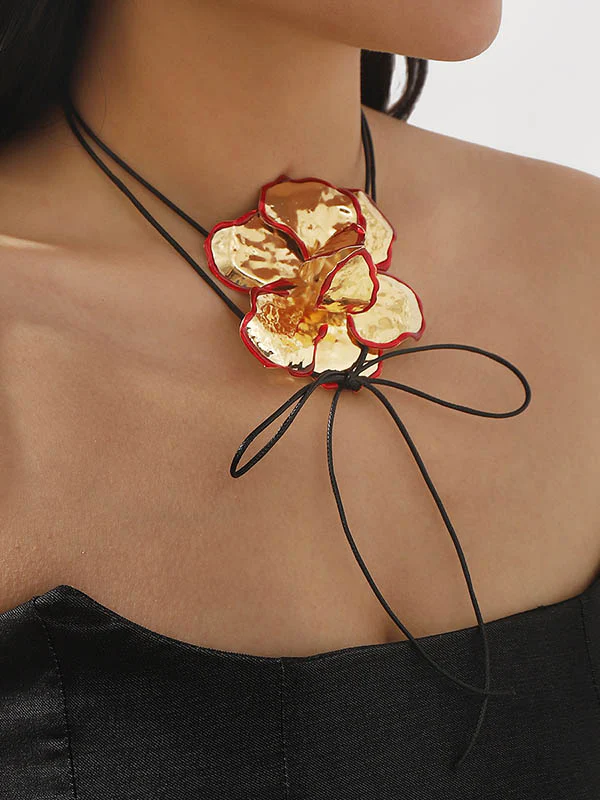 Flower Shape Tied Necklaces Accessories - Image 2