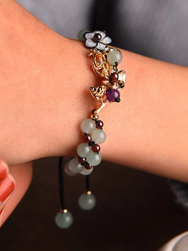 Fresh Crochet Garnet Bracelet - Image 2