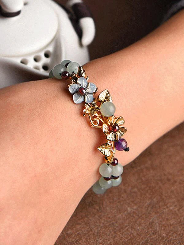 Fresh Crochet Garnet Bracelet - Image 5