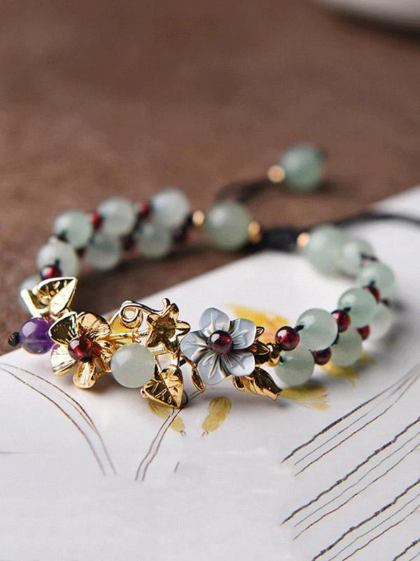 Fresh Crochet Garnet Bracelet - Image 9