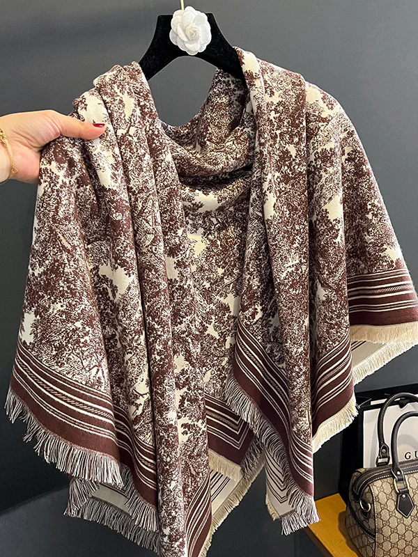 Fringed Keep Warm Printed Shawl&Scarf - Image 3