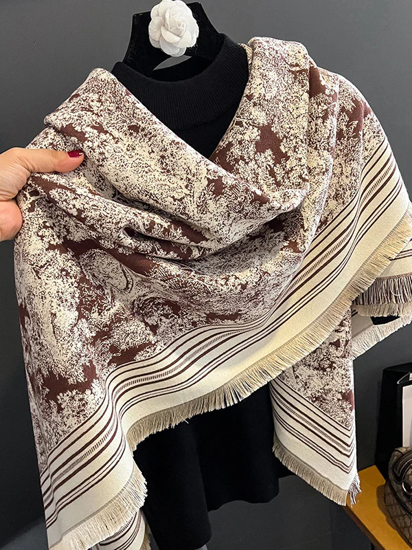 Fringed Keep Warm Printed Shawl&Scarf - Image 7