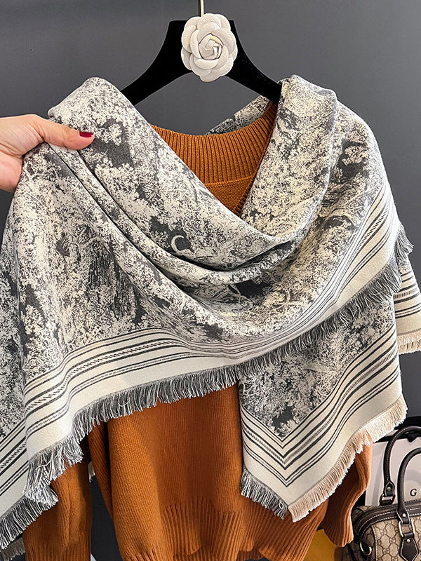 Fringed Keep Warm Printed Shawl&Scarf - Image 9