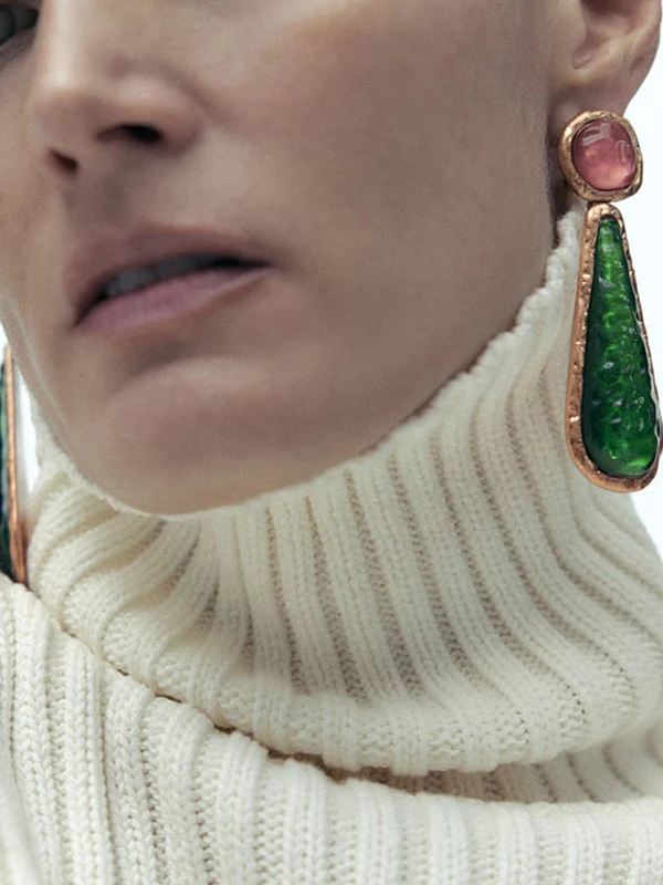 Geometric Drop Earrings - Image 2