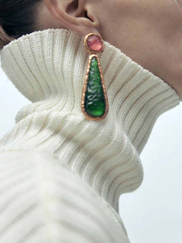Geometric Drop Earrings - Image 3