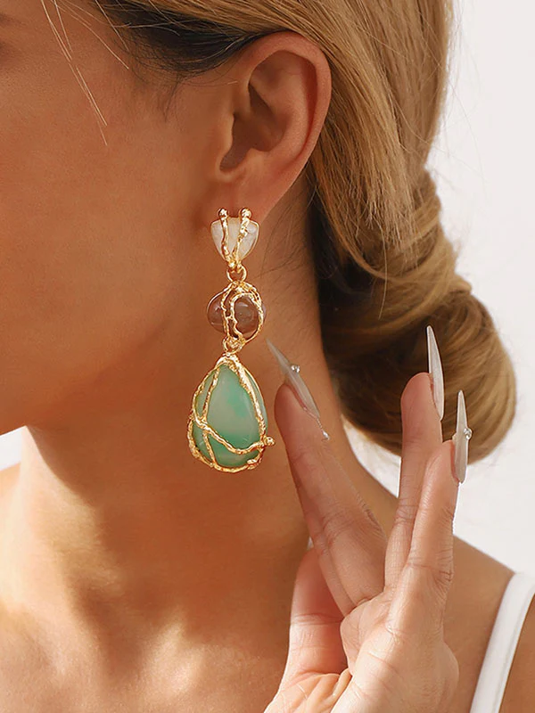 Geometric Drop Earrings - Image 2
