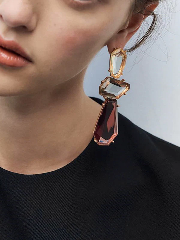 Geometric Drop Earrings - Image 2