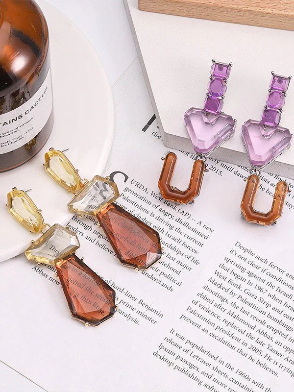 Geometric Drop Earrings - Image 3