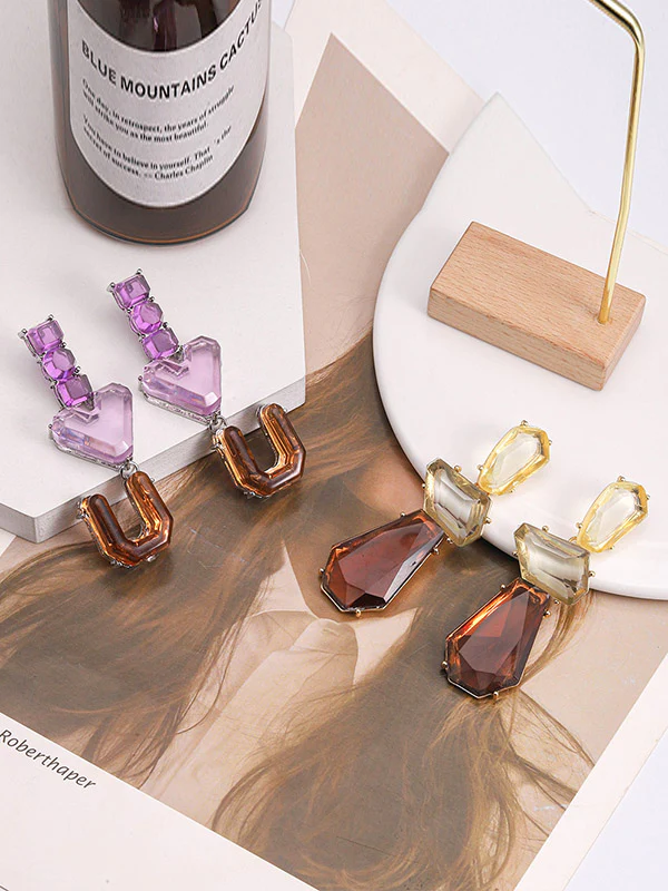 Geometric Drop Earrings - Image 4