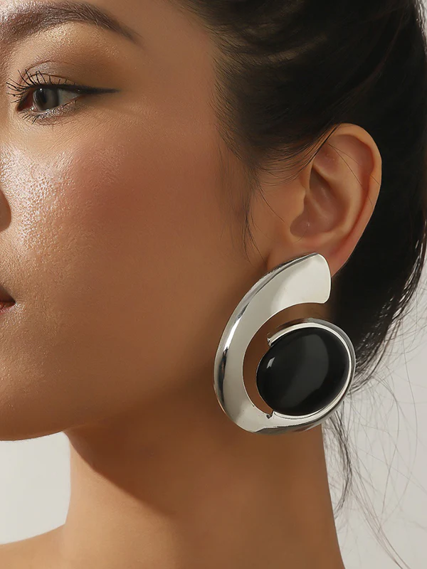 Geometric Drop Earrings - Image 2