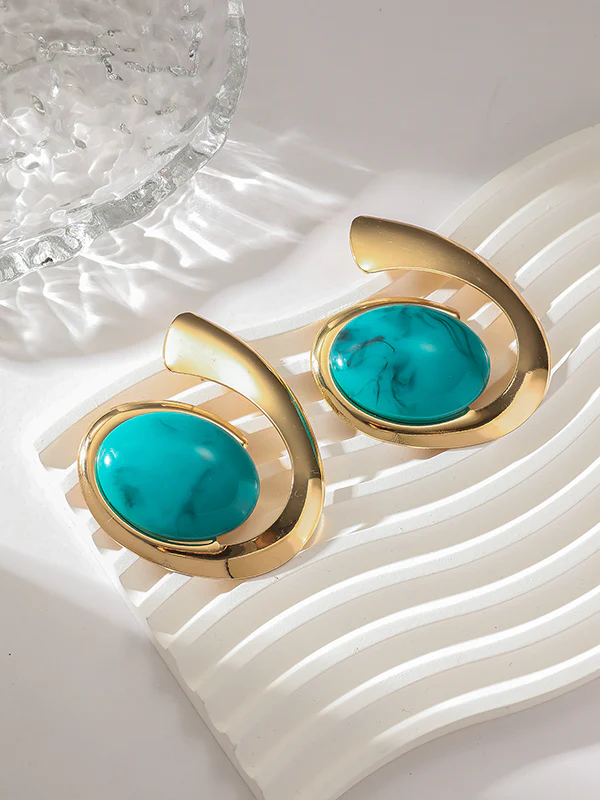 Geometric Drop Earrings - Image 4