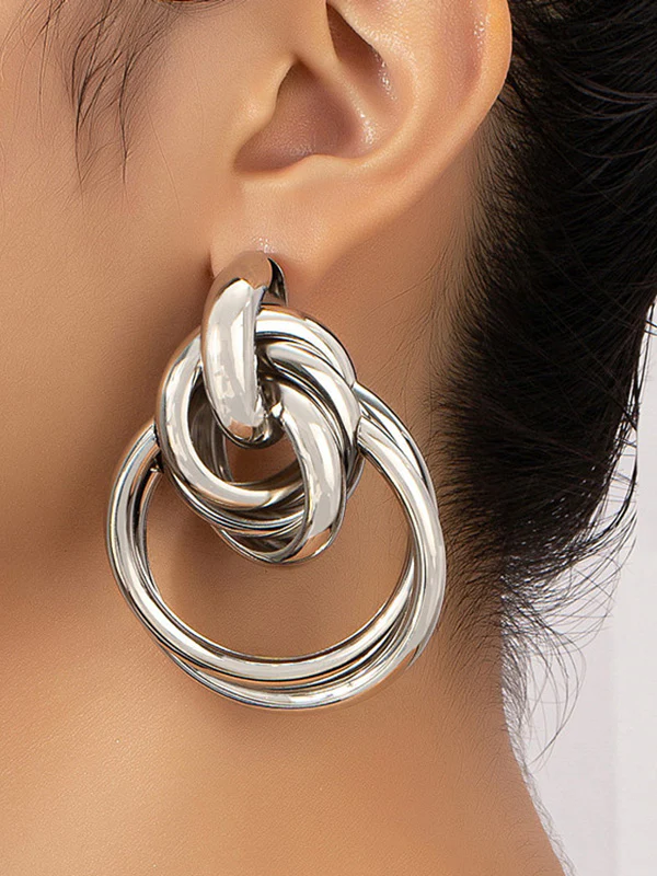 Geometric Drop Earrings - Image 2