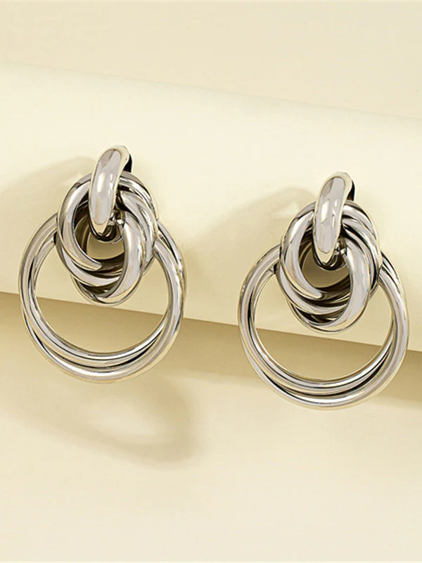 Geometric Drop Earrings - Image 3