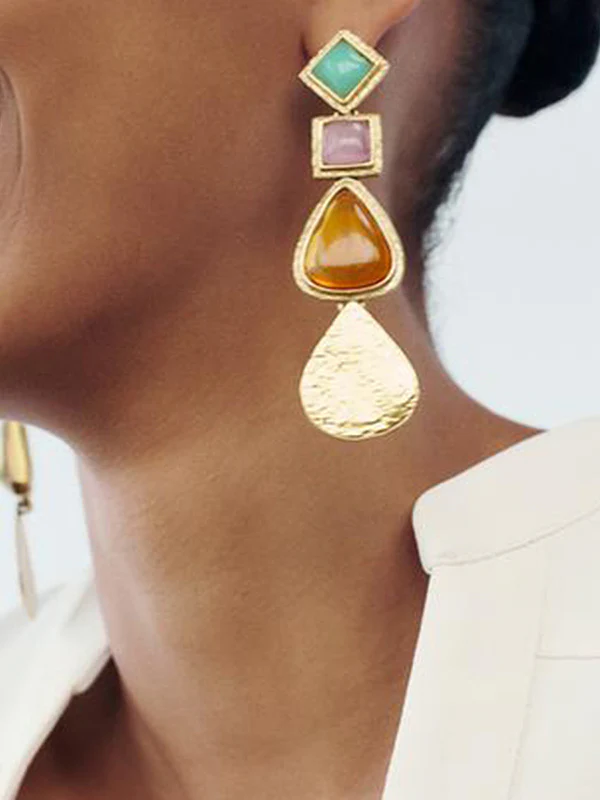 Geometric Drop Earrings - Image 2