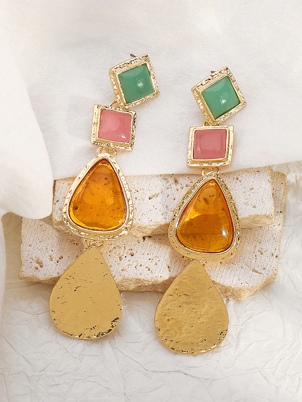 Geometric Drop Earrings - Image 3