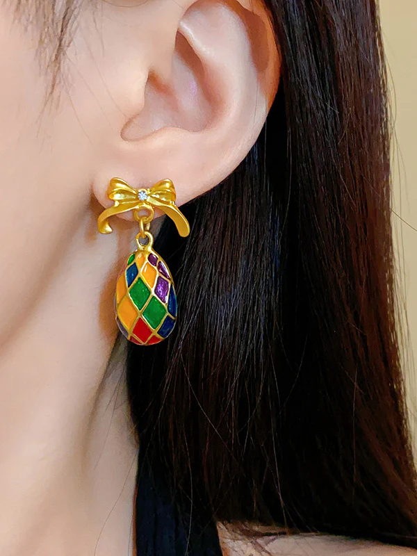 Geometric Drop Earrings - Image 3