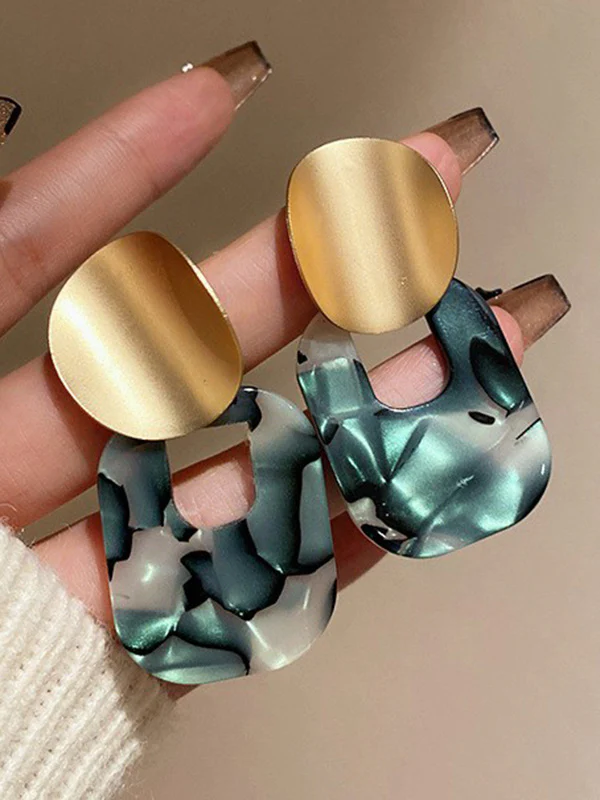 Geometric Drop Earrings - Image 2