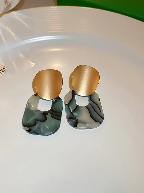 Geometric Drop Earrings - Image 3