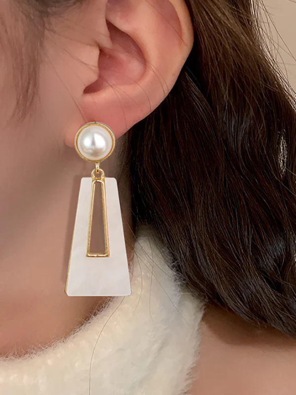Geometric Drop Earrings - Image 2
