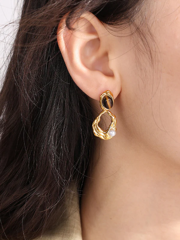 Geometric Drop Earrings - Image 2