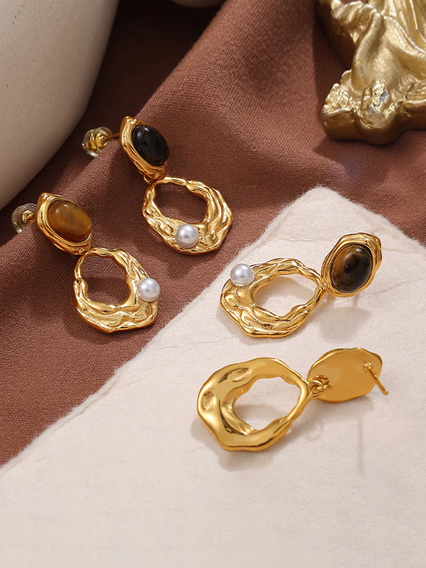 Geometric Drop Earrings - Image 3